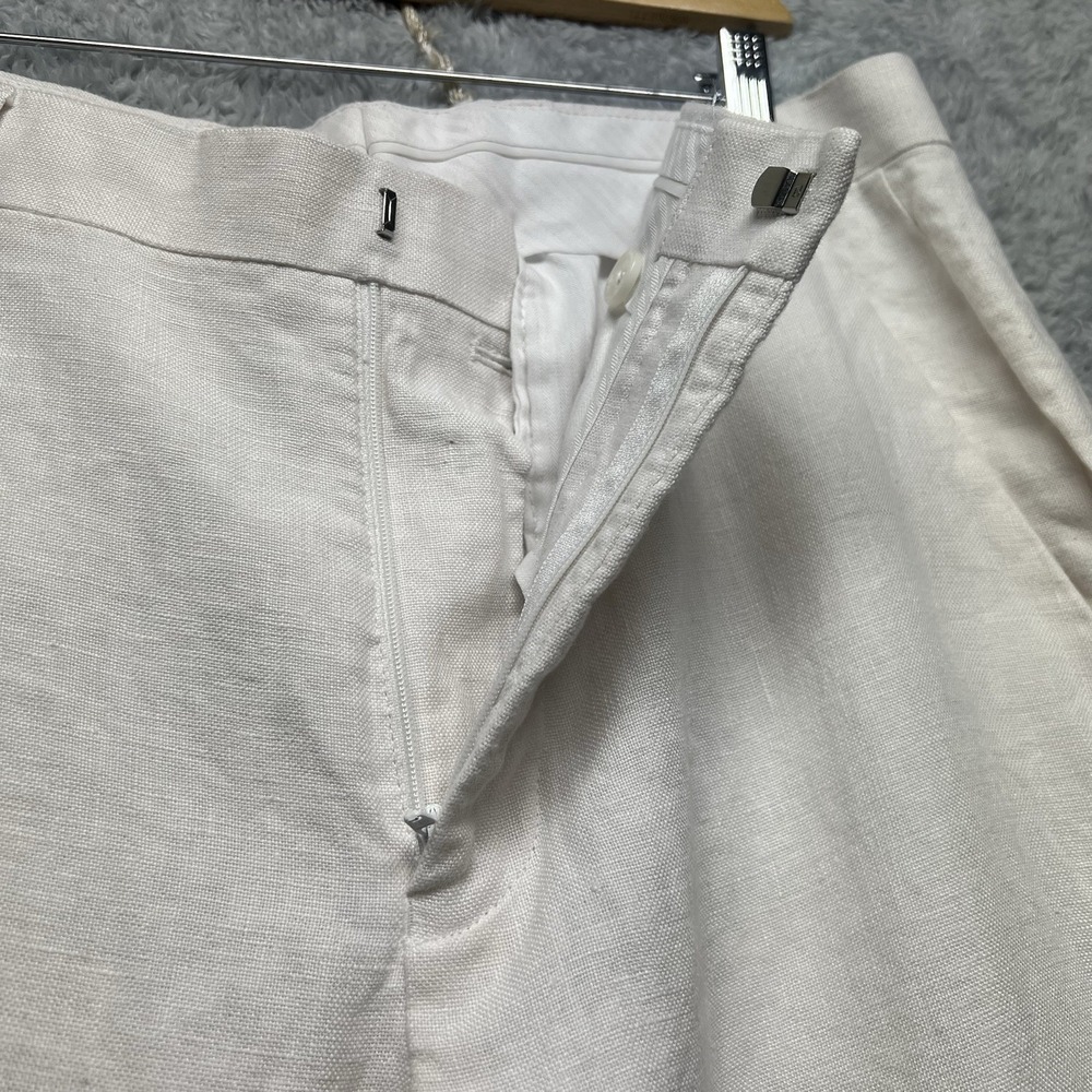 Murano Baird McNutt Linen Pants Mens 33x30 White Cuffed Lined Resort Beach - Picture 5 of 12